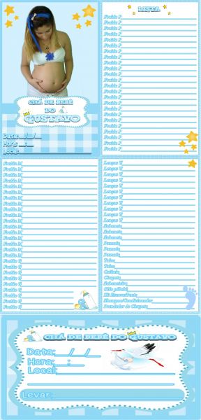 Lista de Chá de bebe Personalizado+50 Convite